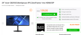 Acer CB292CU (UM.RB2EE.001) Zwart voor €159 bij yorcom