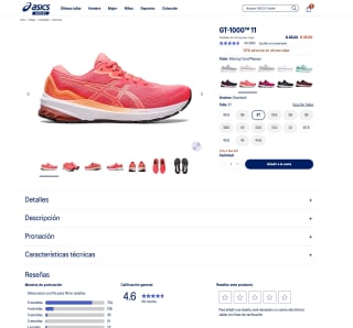 Zapatillas Asics GT-1000 11 Mujer por solo 45,50€