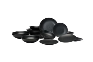 18-delige bordenset Matt Onyx Buccan voor €39,99 bij Actievandedag