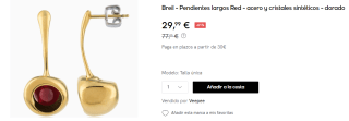 Pendientes largos Breil Red de acero y cristales sintéticos por 29.99€