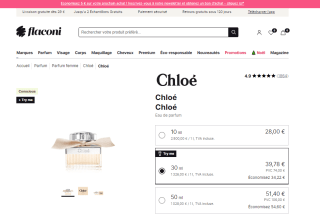 L'Eau de parfum Chloé à 39,78€