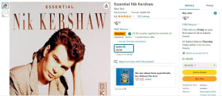 Essential Nik Kershaw Box Set - £3.49