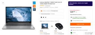 Portátil Lenovo IdeaPad 1 15IAU7 Intel Core i5-1235U/16GB/1TB SSD por 549€