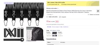 Banda De Resistencia Elástica Para Fitness 300lb por 17,99€