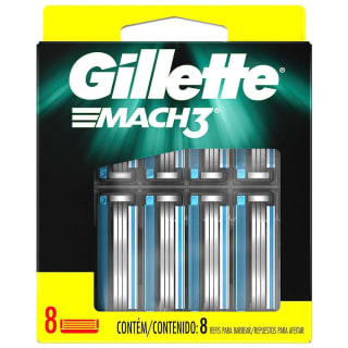 Refil de Lâmina de Barbear da Gillette Mach3 com 8 unidades - R$ 34,90