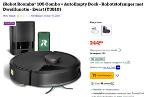 iRobot Roomba® 105 Combo + AutoEmpty Dock - Robotstofzuiger met Dweilfunctie voor €244,84 bij Bol