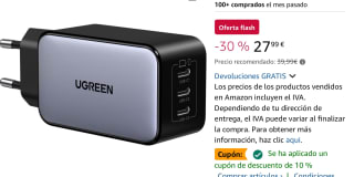 UGREEN Nexode Cargador 65W con 3 USB C Por 25,19€