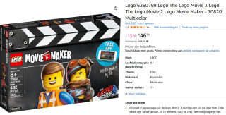 LEGO The Movie 2 Movie Maker voor €46,79 bij Amazon