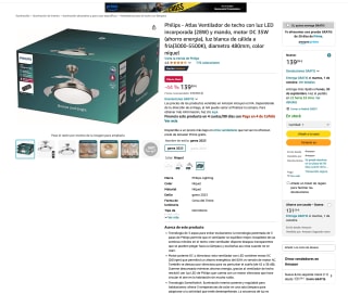 Ventilador de techo con LED PHILIPS por solo 139,99€