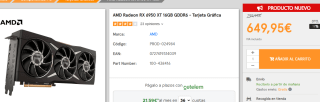 Tarjeta gráfica AMD RADEON RX 6950XT 16GB + Juego STARFIELD por 649.95€