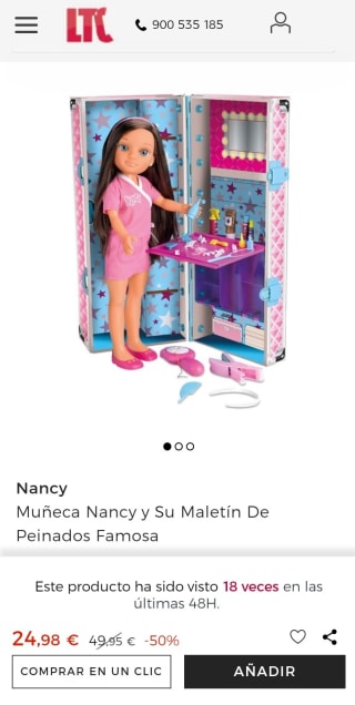Muñeca Nancy y Su Maletín De Peinados Famosa por 24,98€.