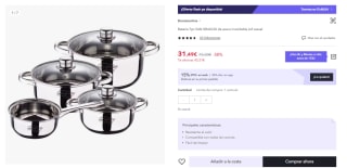 Bateria 7 piezas acero inoxidable San Ignacio Cassel por 22.04€