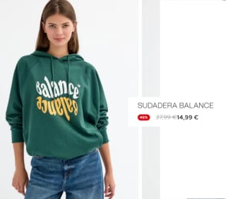 Sudadera con Capucha de Mujer Balance por 14.99€