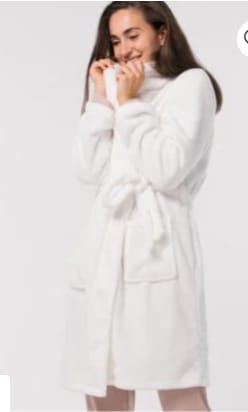 Dames badjas fleece wit of taupe voor €12 bij de Hema