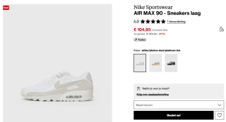 Nike Air Max 90 White Photon Dust voor €104,95 bij Zalando