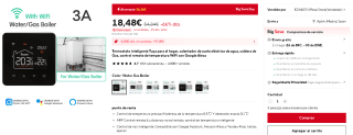 Termostato inteligente Tuya para el hogar, calentador de suelo eléctrico por 18,48€