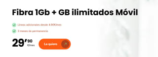 Tarifa Móvil llamadas y GB ilimitados por 14.90€