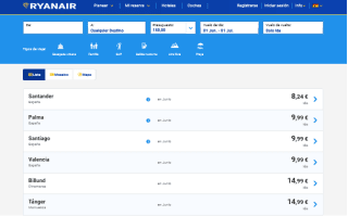 Vuelos de Sevilla - Santander desde 8,24€ con Ryanair