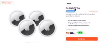 Apple - AirTag 4-Pack voor €85 bij Ibood
