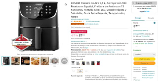 COSORI Freidora de Aire 5,5 L, Air Fryer + 100 Recetas por 87,99€