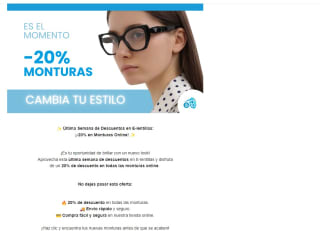 E-Lentillas monturas de gafas con rebaja de 20%