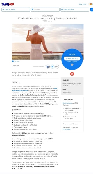 Crucero Italia y Grecia Todo Incluido + Vuelos este verano desde 1029€ por persona.