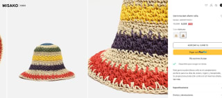 Gorro bucket colorido efecto rafia por 8€