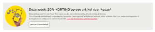 20% korting op een artikel naar keuze met Praxis Plus bij besteding vanaf €10