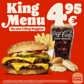 Diverse King Menu's voor maar €4,99 bij Burger King