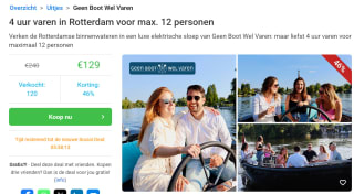 4 Uur varen voor maximaal 12 personen in Rotterdam Geen vaarbewijs nodig! voor €129 via SocialDeal