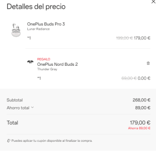 Oneplus Buds Pro 3 + Gratis OnePlus Nord Buds 2 por 179€