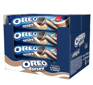 Pack 16 Oreo Remix Tiramisú, Galletas Rellenas Crema Sabor Tiramisú y Vainilla por 12.8€