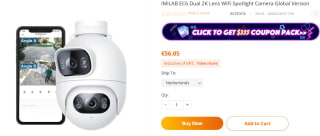 IMILAB EC6 Dual 2K Lens WiFi Spotlight Camera 360° voor €56,05 bij Gshopper