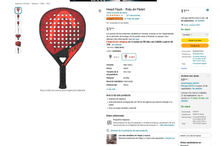 Pala Padel Head Flash rojo/negro por solo 51,89€