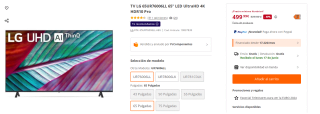 Televisor LG 65UR76006LL 65" LED UltraHD 4K HDR10 Pro por 499.99€