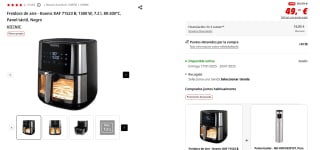 Freidora de aire Koenic KAF 71523 B, 1500 W, 7.2 l, 80-200°C por 49€