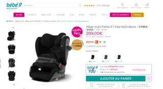 Siège-auto Pallas G I-Size Moon Black - CYBEX à 209€