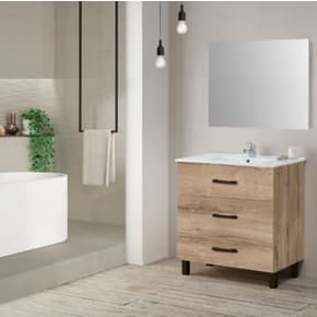 Conjunto mueble de baño y lavabo Aurora roble 80 cm solo 169€