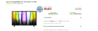 Smart tv LED marca LG modelo32LQ630B6LA 32" por 195€