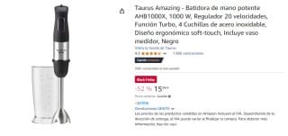 Batidora de mano potente AHB1000X de 1000W Taurus Amazing por 15.99€