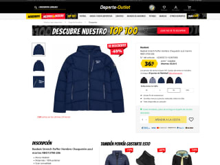 Reebok Stretch Puffer Hombre Chaquetón azul marino RBO13700-286 por solo 36,95€