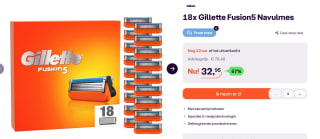 Gillette Fusion5 Navulmes 18 stuks voor €32,95 bij Ibood