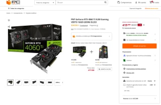 PNY GeForce RTX 4060 Ti XLR8 Gaming VERTO 16GB GDDR6 DLSS3 por solo 419€