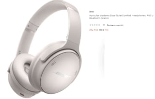 Auricular diadema Bose QuietComfort Headphones, ANC y Bluetooth por 254.15€