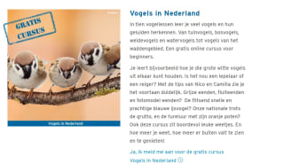 Gratis Online Vogelcursus Vogelbescherming