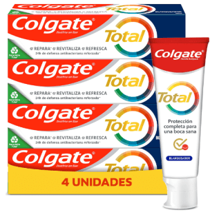 Pack x4 Colgate Total Blanqueador pasta de dientes blanqueante 75ml por 5.70€