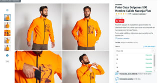 Polar para hombre Caza Solgonac 500 Calido color Naranja Fluo por 17,99€