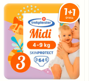 1+1 gratis op Trekpleister luiers maat 3, 4 en 5