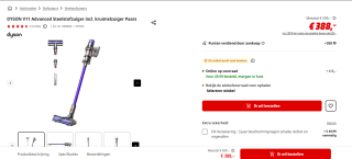 Dyson V11 Advanced - Steelstofzuiger Paars voor €388 bij de Mediamrkt