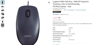 Logitech M90 USB muis voor €4,49 via Amazon